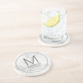 Moderne Personalisierte Monogramm- und Name-Trauze Getränkeuntersetzer (Seite)