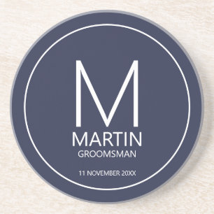 Moderne Personalisierte Monogramm- und Name-Trauze Getränkeuntersetzer