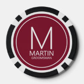 Moderne Personalisierte Monogramm- und Name-Trauze Pokerchips (Rückseite)