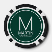 Moderne Personalisierte Monogramm- und Name-Trauze Pokerchips (Rückseite)