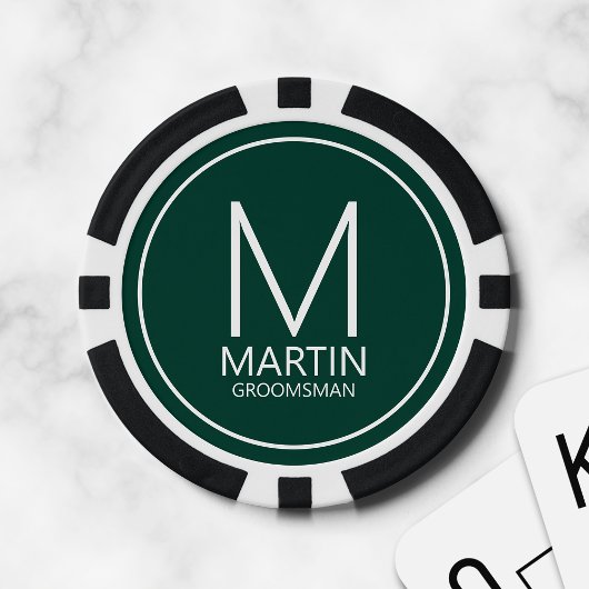 Moderne Personalisierte Monogramm- und Name-Trauze Pokerchips