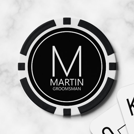 Moderne Personalisierte Monogramm- und Name-Trauze Pokerchips