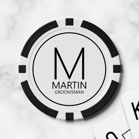 Moderne Personalisierte Monogramm- und Name-Trauze Pokerchips
