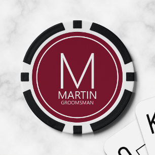 Moderne Personalisierte Monogramm- und Name-Trauze Pokerchips