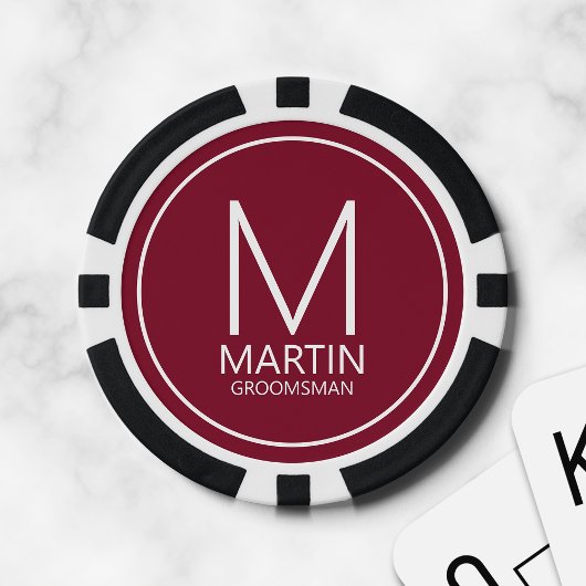 Moderne Personalisierte Monogramm- und Name-Trauze Pokerchips