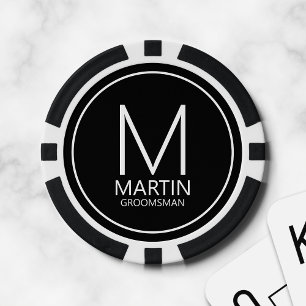 Moderne Personalisierte Monogramm- und Name-Trauze Pokerchips