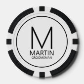 Moderne Personalisierte Monogramm- und Name-Trauze Pokerchips (Vorderseite)