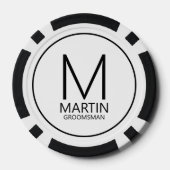 Moderne Personalisierte Monogramm- und Name-Trauze Pokerchips (Rückseite)