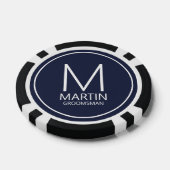 Moderne Personalisierte Monogramm- und Name-Trauze Pokerchips (Einzeln)
