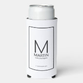 Moderne Personalisierte Monogramm- und Name-Trauze Selters Dosenkühler (Seltzer Vorderseite)