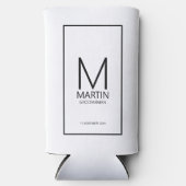 Moderne Personalisierte Monogramm- und Name-Trauze Selters Dosenkühler (Vorderseite)