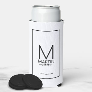 Moderne Personalisierte Monogramm- und Name-Trauze Selters Dosenkühler