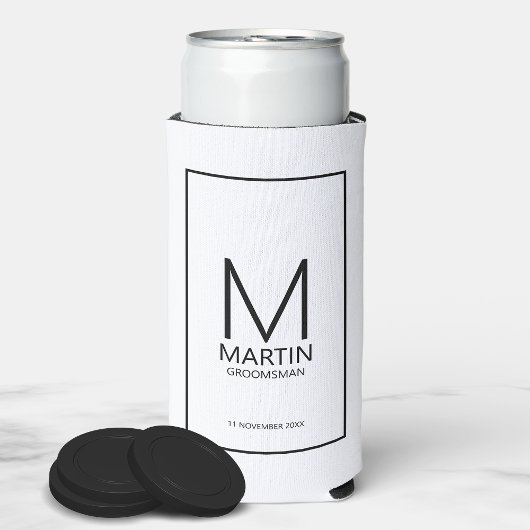 Moderne Personalisierte Monogramm- und Name-Trauze Selters Dosenkühler
