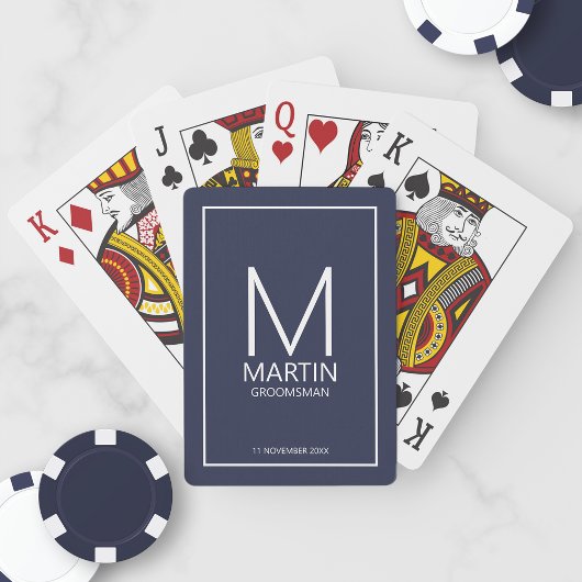 Moderne Personalisierte Monogramm- und Name-Trauze Spielkarten