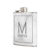 Moderne personalisierte Monogramm- und Namens-Flas Flachmann (Links)
