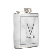 Moderne personalisierte Monogramm- und Namens-Flas Flachmann (Rechts)