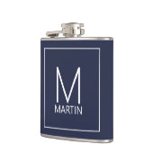 Moderne personalisierte Monogramm- und Namens-Flas Flachmann (Links)