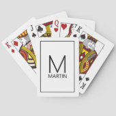 Moderne Personalisierte Monogramm- und Namenskarte Spielkarten (Rückseite)