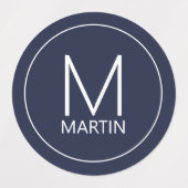 Moderne Personalisierte Monogramm- und Namensschil Etiketten (Design 1)