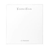Moderne Personalisierte Mutter des Bride Notepad Notizblock (Vorderseite)
