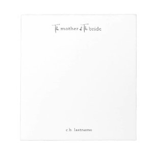 Moderne Personalisierte Mutter des Bride Notepad Notizblock