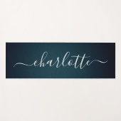 Moderne Personalisierte Name Chic Kalligrafie Yogamatte (Vorderseite (Horizontal))
