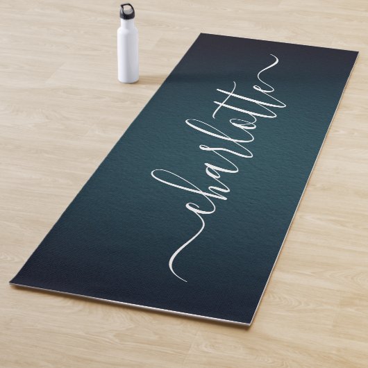 Moderne Personalisierte Name Chic Kalligrafie Yogamatte (Beispiel)