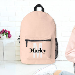 Moderne personalisierte Name fett Blush-Pink Bedruckter Rucksack