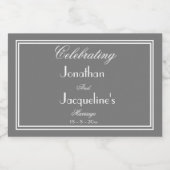 Moderne Personalisierte Namen Chic Mini Wedding Schaumweinetikett (Einzelnes Label)