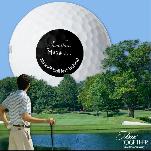 Moderne Personalisierte Namen Schwarz-weiß Funny S Golfball