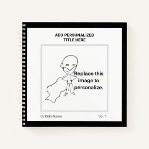 Moderne personalisierte Namensmonogramm-Kinderkuns Notizblock