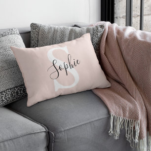 Moderne personalisierte Namensmonogramm Pastellros Dekokissen