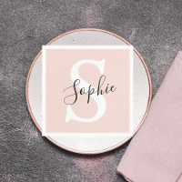 Moderne personalisierte Namensmonogramm Pastellros