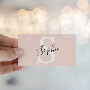 Moderne personalisierte Namensmonogramm Pastellros Visitenkarte