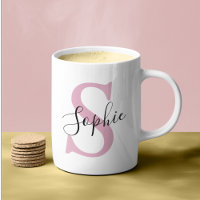 Moderne personalisierte Namensmonogramm Rosa