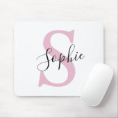 Moderne personalisierte Namensmonogramm Rosa Mousepad (Mit Mouse)
