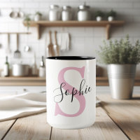 Moderne personalisierte Namensmonogramm Rosa