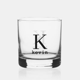 Moderne personalisierte Namensmonogramm Whiskyglas