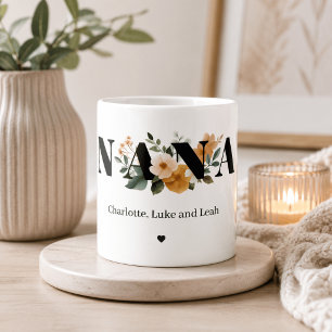 Moderne personalisierte Nana-Blumengeschenke Kaffeetasse