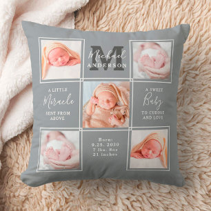Moderne personalisierte Neugeborenen-Baby-Fotocoll Kissen