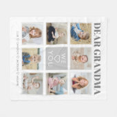 Moderne Personalisierte Oma Wir Liebe Sie 8 Fotos Fleecedecke (Vorderseite (Horizontal))