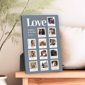 Moderne Personalisierte Paare Foto Liebe Dusty Blu Fotoplatte