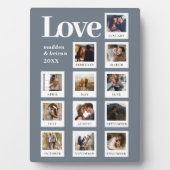 Moderne Personalisierte Paare Foto Liebe Dusty Blu Fotoplatte (Vorderseite)