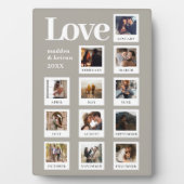 Moderne Personalisierte Paare Foto Liebe Grau Beig Fotoplatte (Vorderseite)