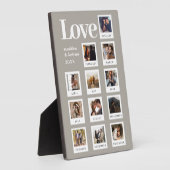 Moderne Personalisierte Paare Foto Liebe Grau Beig Fotoplatte (Seite)
