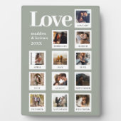 Moderne Personalisierte Paare Foto Liebe Sage Gree Fotoplatte (Vorderseite)