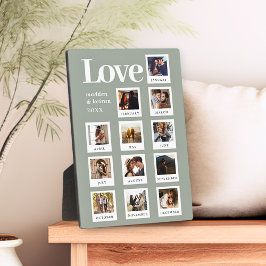 Moderne Personalisierte Paare Foto Liebe Sage Gree Fotoplatte
