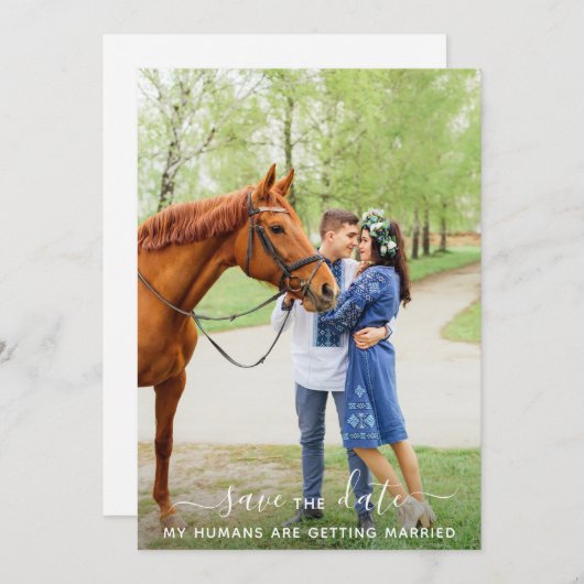 Moderne Personalisierte Pet Foto Save The Date (Vorne/Hinten)