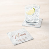 Moderne Personalisierte Platzkarte aus Marmor Rechteckiger Pappuntersetzer (Vor Ort)