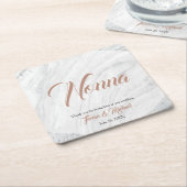 Moderne Personalisierte Platzkarte aus Marmor Rechteckiger Pappuntersetzer (angewinkelt)